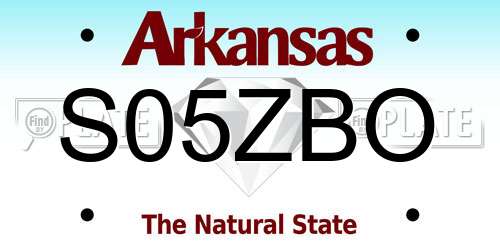 S05ZBO Arkansas License Plate