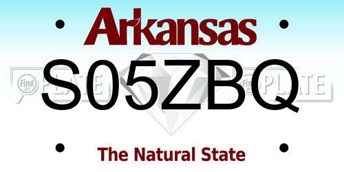 S05ZBQ Arkansas License Plate