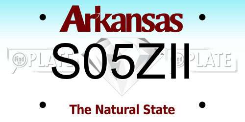S05ZII Arkansas License Plate
