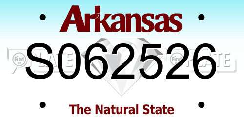 S062526 Arkansas License Plate