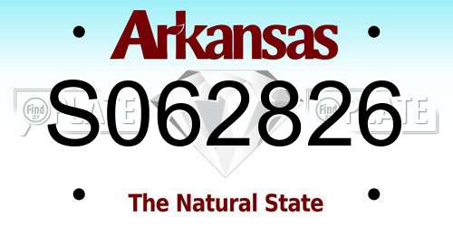 S062826 Arkansas License Plate