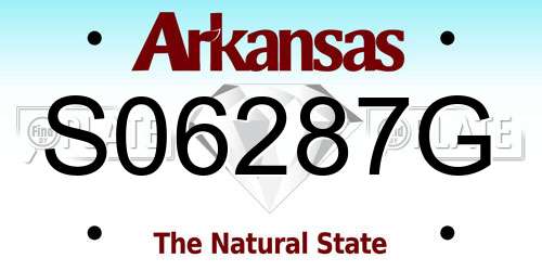S06287G Arkansas License Plate