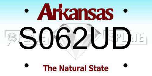 S062UD Arkansas License Plate