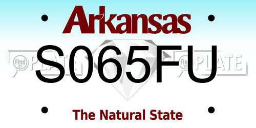 S065FU Arkansas License Plate
