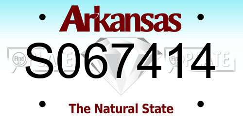S067414 Arkansas License Plate