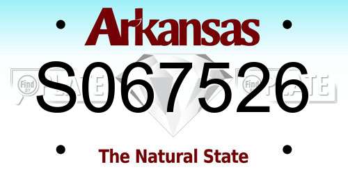 S067526 Arkansas License Plate