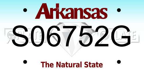 S06752G Arkansas License Plate