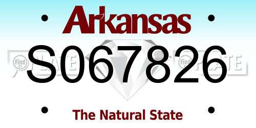 S067826 Arkansas License Plate