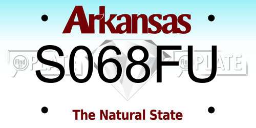 S068FU Arkansas License Plate