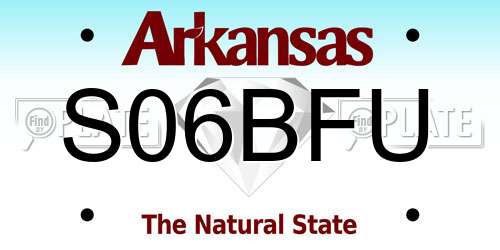 S06BFU Arkansas License Plate