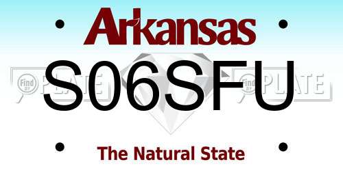 S06SFU Arkansas License Plate
