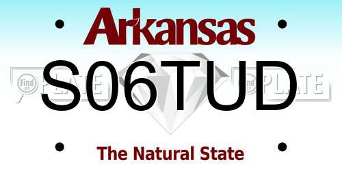 S06TUD Arkansas License Plate