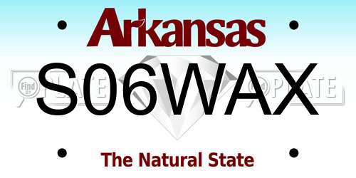 S06WAX Arkansas License Plate