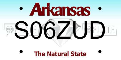 S06ZUD Arkansas License Plate