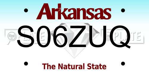 S06ZUQ Arkansas License Plate
