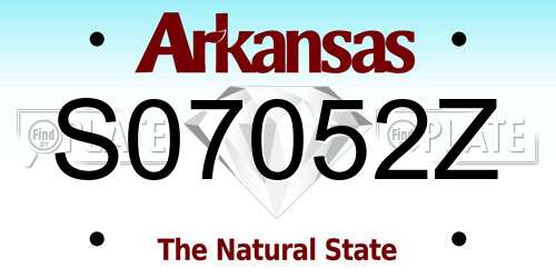 S07052Z Arkansas License Plate