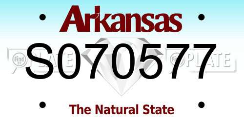 S070577 Arkansas License Plate