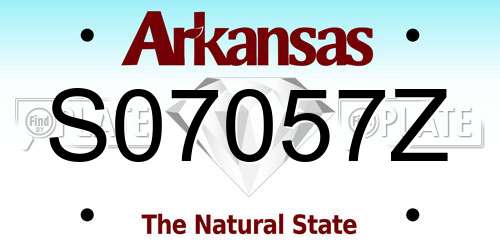 S07057Z Arkansas License Plate
