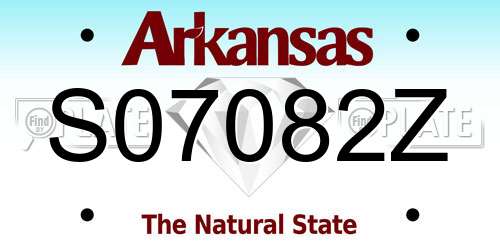 S07082Z Arkansas License Plate