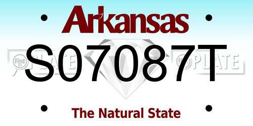 S07087T Arkansas License Plate