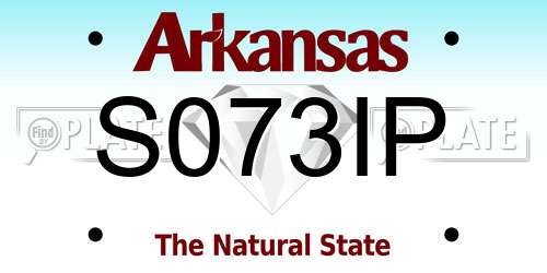 S073IP Arkansas License Plate