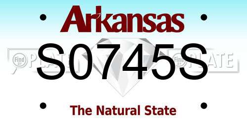 S0745S Arkansas License Plate