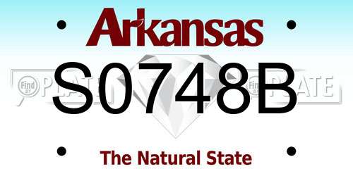 S0748B Arkansas License Plate