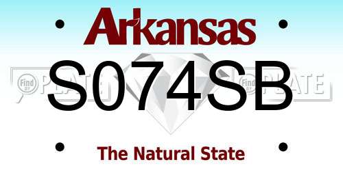 S074SB Arkansas License Plate