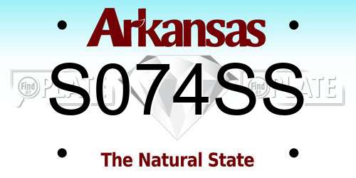 S074SS Arkansas License Plate