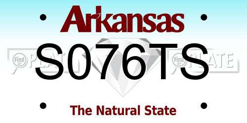 S076TS Arkansas License Plate