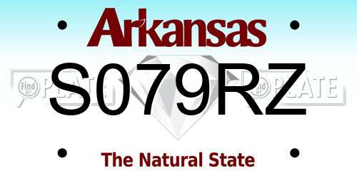 S079RZ Arkansas License Plate