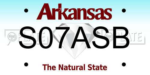 S07ASB Arkansas License Plate