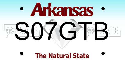 S07GTB Arkansas License Plate