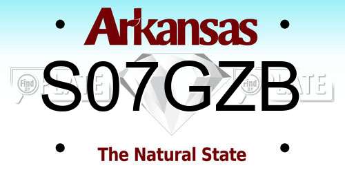 S07GZB Arkansas License Plate