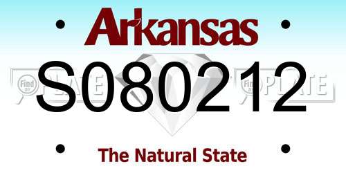S080212 Arkansas License Plate