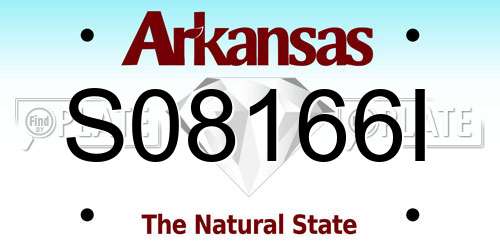 S08166I Arkansas License Plate