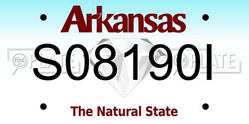 S08190I Arkansas License Plate