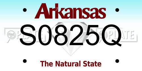 S0825Q Arkansas License Plate