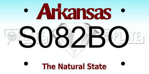 S082BO Arkansas License Plate
