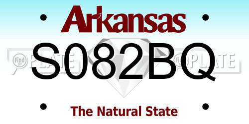 S082BQ Arkansas License Plate