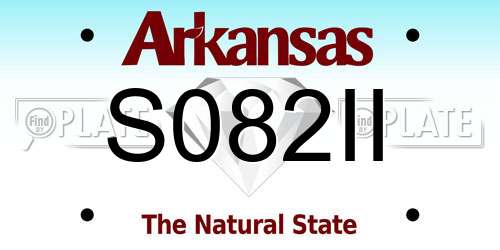 S082II Arkansas License Plate
