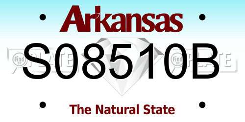 S08510B Arkansas License Plate