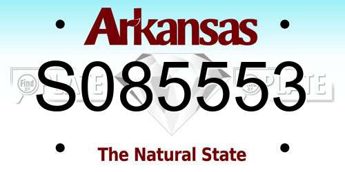 S085553 Arkansas License Plate