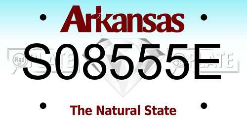 S08555E Arkansas License Plate