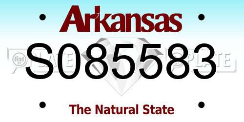 S085583 Arkansas License Plate