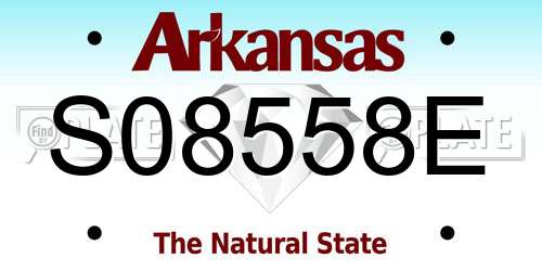 S08558E Arkansas License Plate
