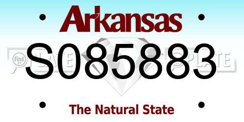 S085883 Arkansas License Plate