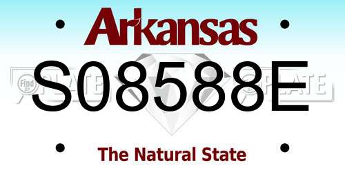 S08588E Arkansas License Plate