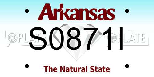 S0871I Arkansas License Plate