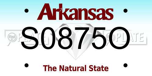 S0875O Arkansas License Plate